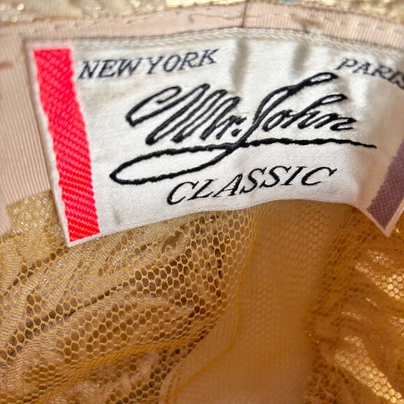 1960s 1970s Gold Metallic Turban Style Hat with Brooch - Picture 10 of 10